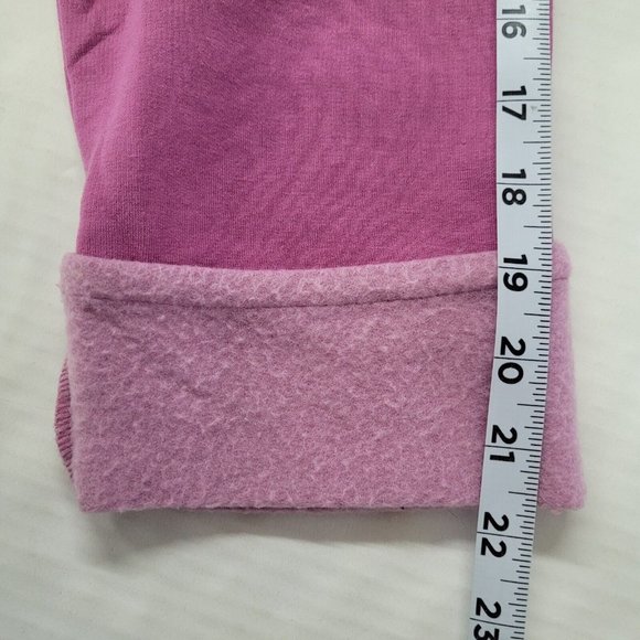 Pajamagram Sweatshirt Women M Pink Fleece Funnel Neck Long Sleeve Pullover - Picture 12 of 13
